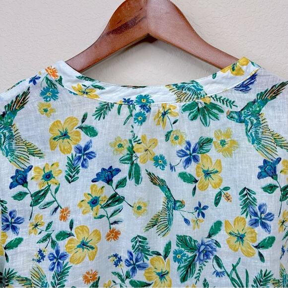 OLD NAVY Women’s Size XL Printed Linen-Blend Blouse Floral Multi - Picture 5 of 14